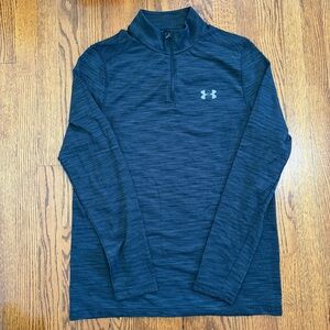 Under Armour Black 1/4 Zip HeatGear Fitted Threadborne Size Large